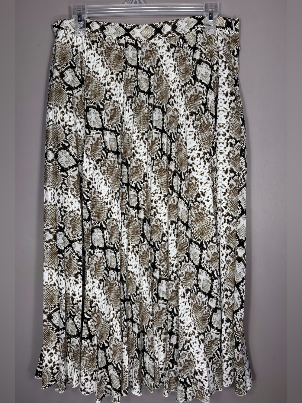 BANANA REPUBLIC Snake-Print Midi Pleated Skirt